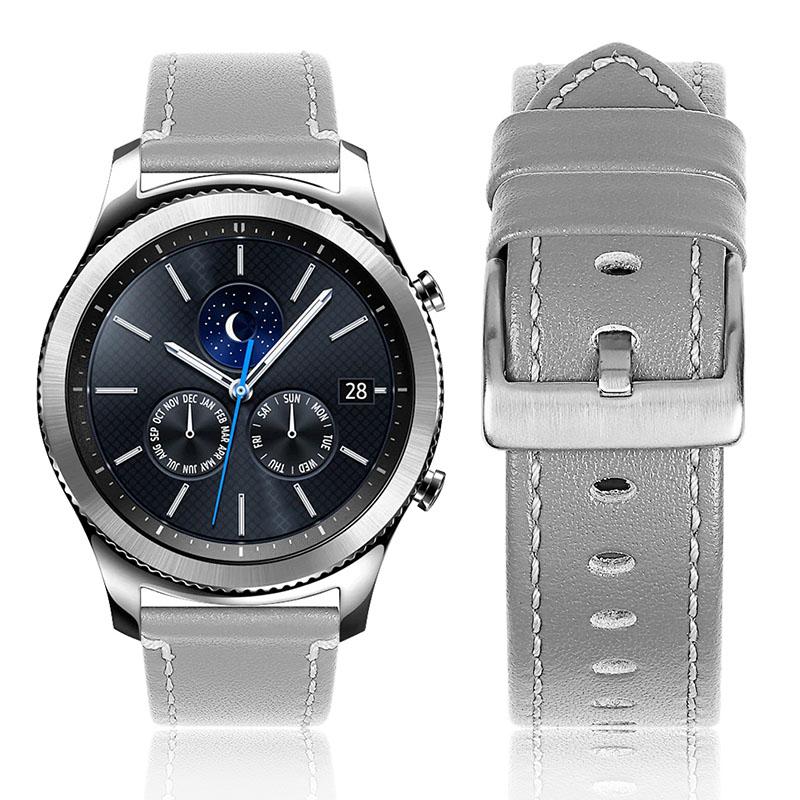 For Samsung Gear S3 Frontier/Gear S3 Soft Cowhide Leather 22mm Universal Replacement Watch Band with Stainless Steel Buckle Grey
For Samsung Gear S3 Frontier/Gear S3 Soft Cowhide Leather 22mm Universal Replacement Watch Band with Stainless Steel Buckle Grey