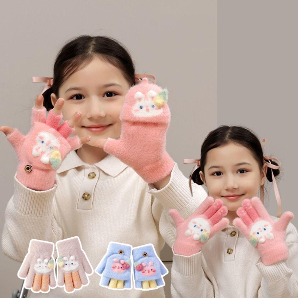 Plush Kids Knitted Gloves Thickened Flap Gloves Fashion Children Full Fingers Gloves Full finger-Khaki
Plush Kids Knitted Gloves Thickened Flap Gloves Fashion Children Full Fingers Gloves Full finger-Khaki