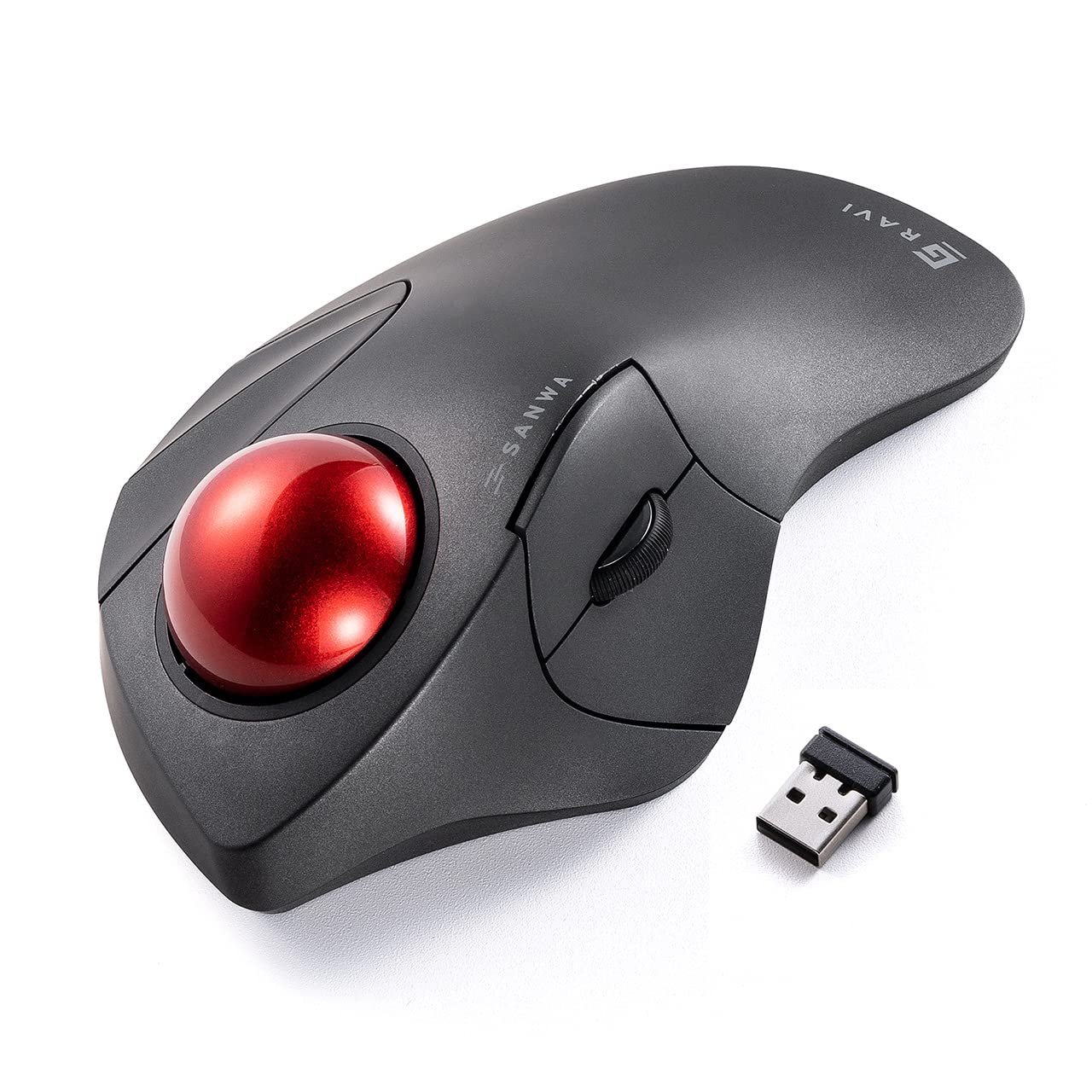 Sanwa Direct Trackball Mouse Wireless Bluetooth Index Finger Silent iOS Compatible 5 Buttons Cursor Speed Switch GRAVI (with Back/Forward Buttons)
Sanwa Direct Trackball Mouse Wireless Bluetooth Index Finger Silent iOS Compatible 5 Buttons Cursor Speed Switch GRAVI (with Back/Forward Buttons)