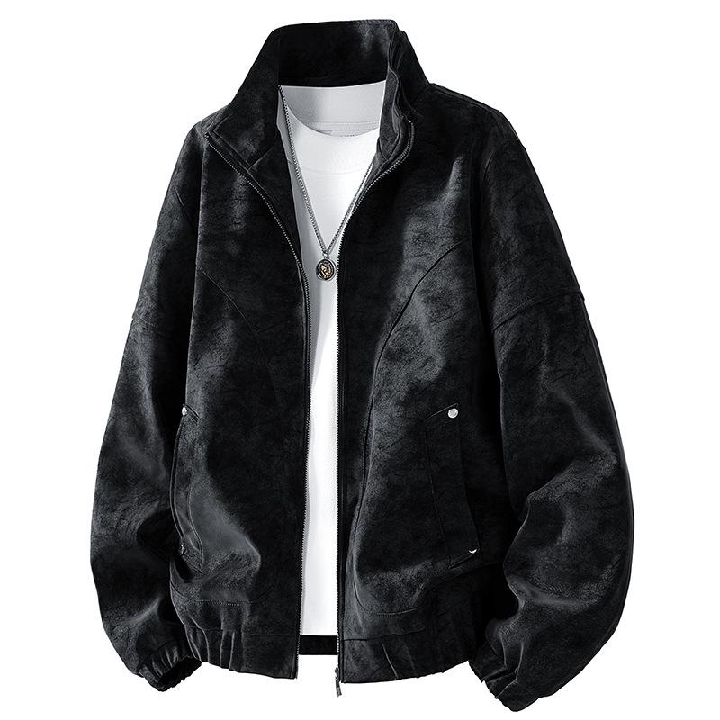 Men s Retro Faux Suede Stand Collar Jacket - Distressed Texture, Windproof & Warm Autumn Outerwear 3XL fits 87-102 kg чорний
Men s Retro Faux Suede Stand Collar Jacket - Distressed Texture, Windproof & Warm Autumn Outerwear 3XL fits 87-102 kg чорний