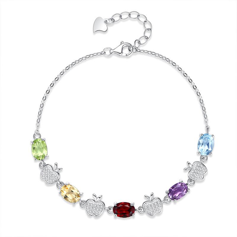 Light luxury rainbow egg-shaped crystal stone jewelry s925 sterling silver bracelet natural crystal apple design niche high-end fashion jewelry gifts
Light luxury rainbow egg-shaped crystal stone jewelry s925 sterling silver bracelet natural crystal apple design niche high-end fashion jewelry gifts