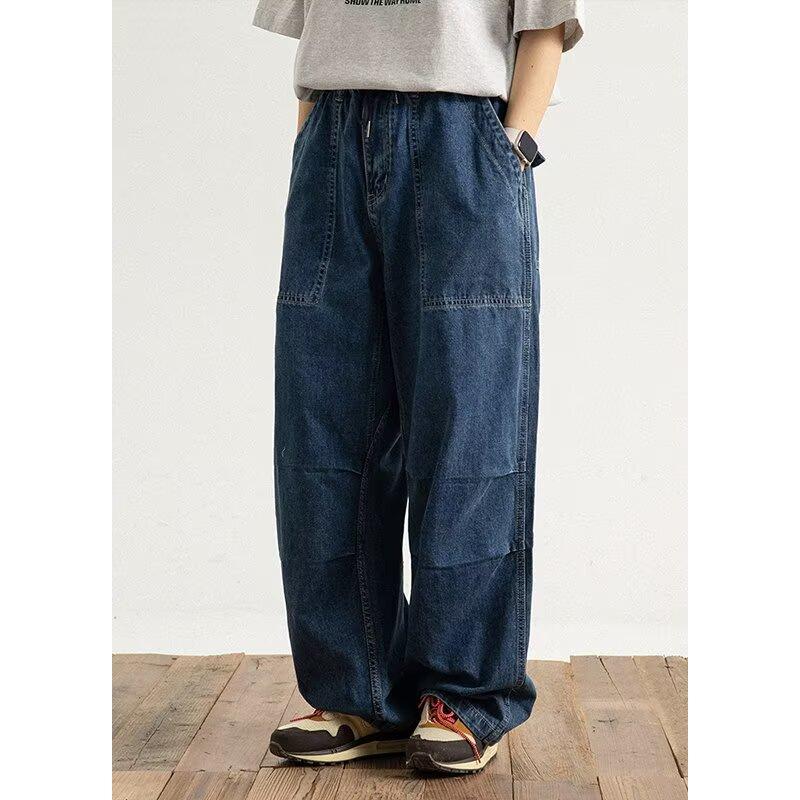 Large Size Trendy Dark Wash Elastic Waist Jeans Straight Jeans Loose Drawstring Tooling Trousers Spring and Autumn Wide-leg Washed Enlarged Pants M синий
Large Size Trendy Dark Wash Elastic Waist Jeans Straight Jeans Loose Drawstring Tooling Trousers Spring and Autumn Wide-leg Washed Enlarged Pants M синий