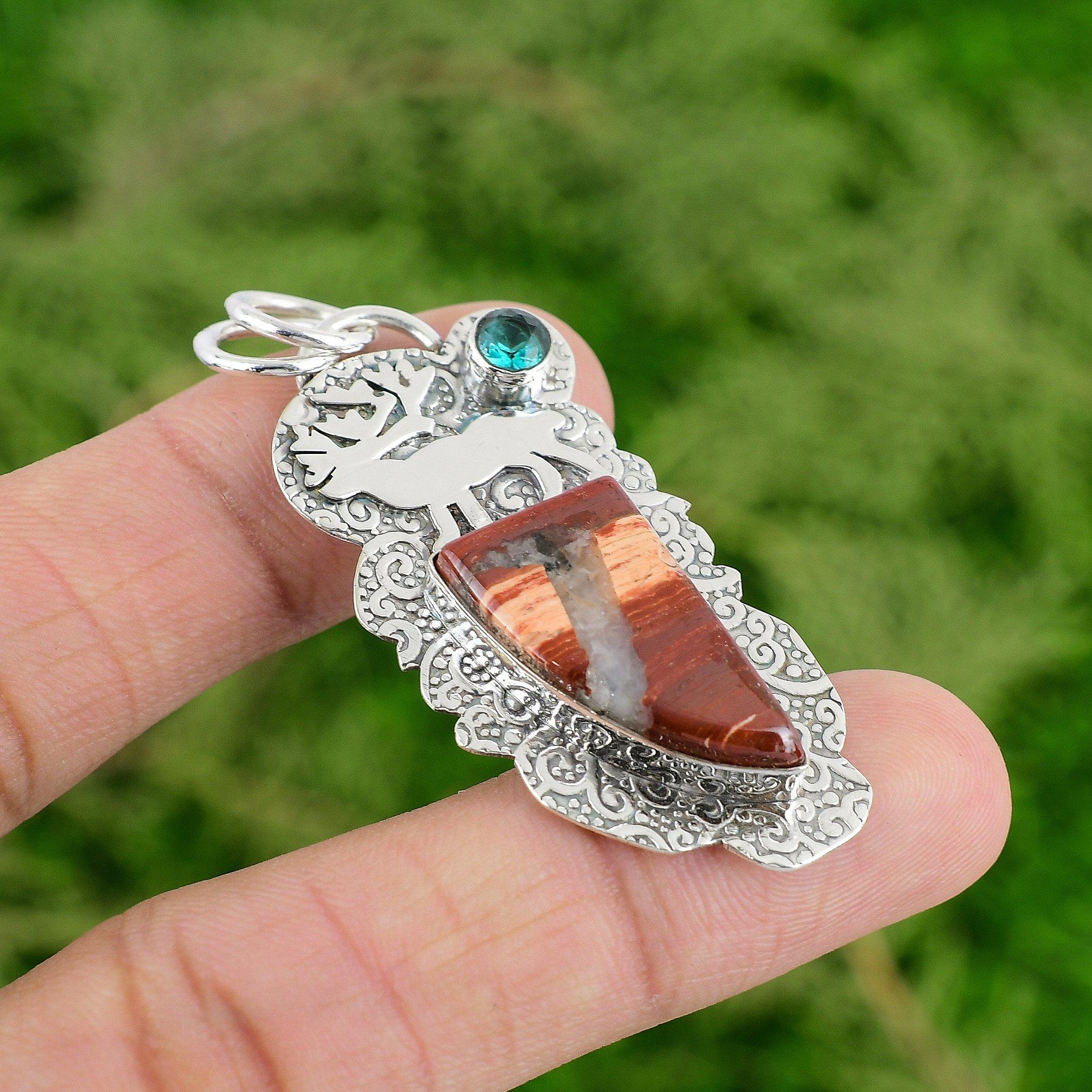 925 Sterling Silver Red Snakeskin Jasper Gemstone Sister Wedding Pendant Jewelry
925 Sterling Silver Red Snakeskin Jasper Gemstone Sister Wedding Pendant Jewelry