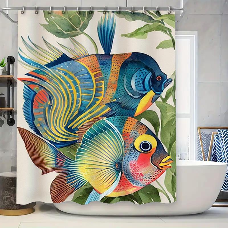 Colorful Fish Printed Shower Curtain Waterproof Fabric Decorative Bathroom Accessories for Home Bathrooms Blue Yellow Red Green 90x180cm
Colorful Fish Printed Shower Curtain Waterproof Fabric Decorative Bathroom Accessories for Home Bathrooms Blue Yellow Red Green 90x180cm