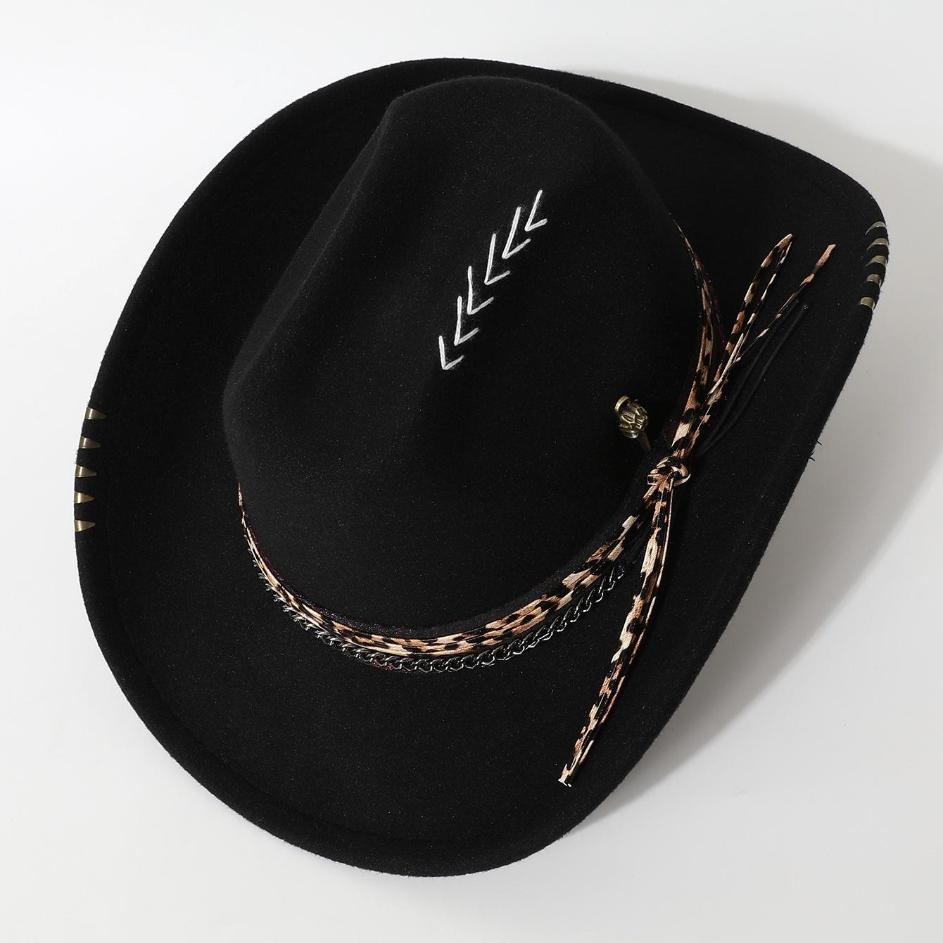 Popular women s flat-top woolen hat, western cowboy hat with hand-embroidered skull and metal decoration, versatile Average Size чёрный
Popular women s flat-top woolen hat, western cowboy hat with hand-embroidered skull and metal decoration, versatile Average Size чёрный