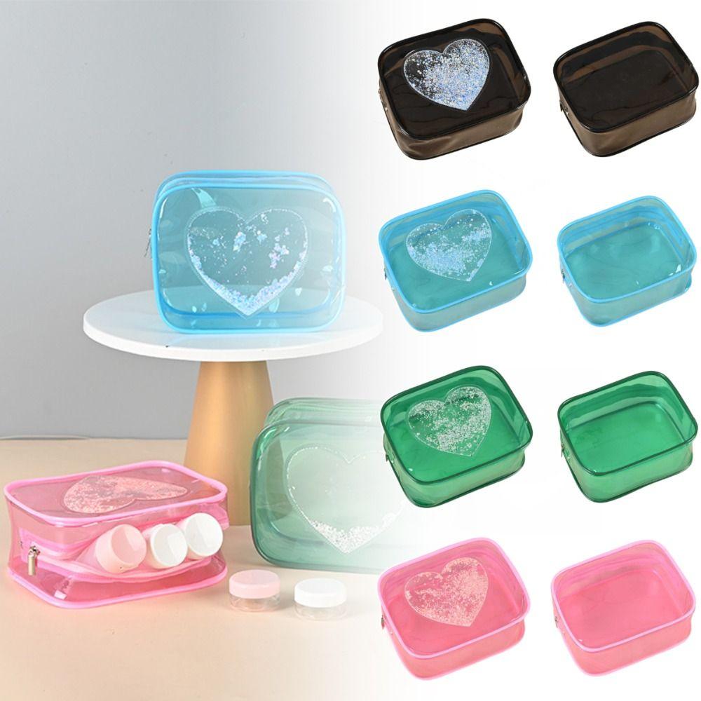 Heart Pattern Transparent Toiletries Bag Multicolor Makeup Bag Durable Cosmetic Bag pink-heart
Heart Pattern Transparent Toiletries Bag Multicolor Makeup Bag Durable Cosmetic Bag pink-heart
