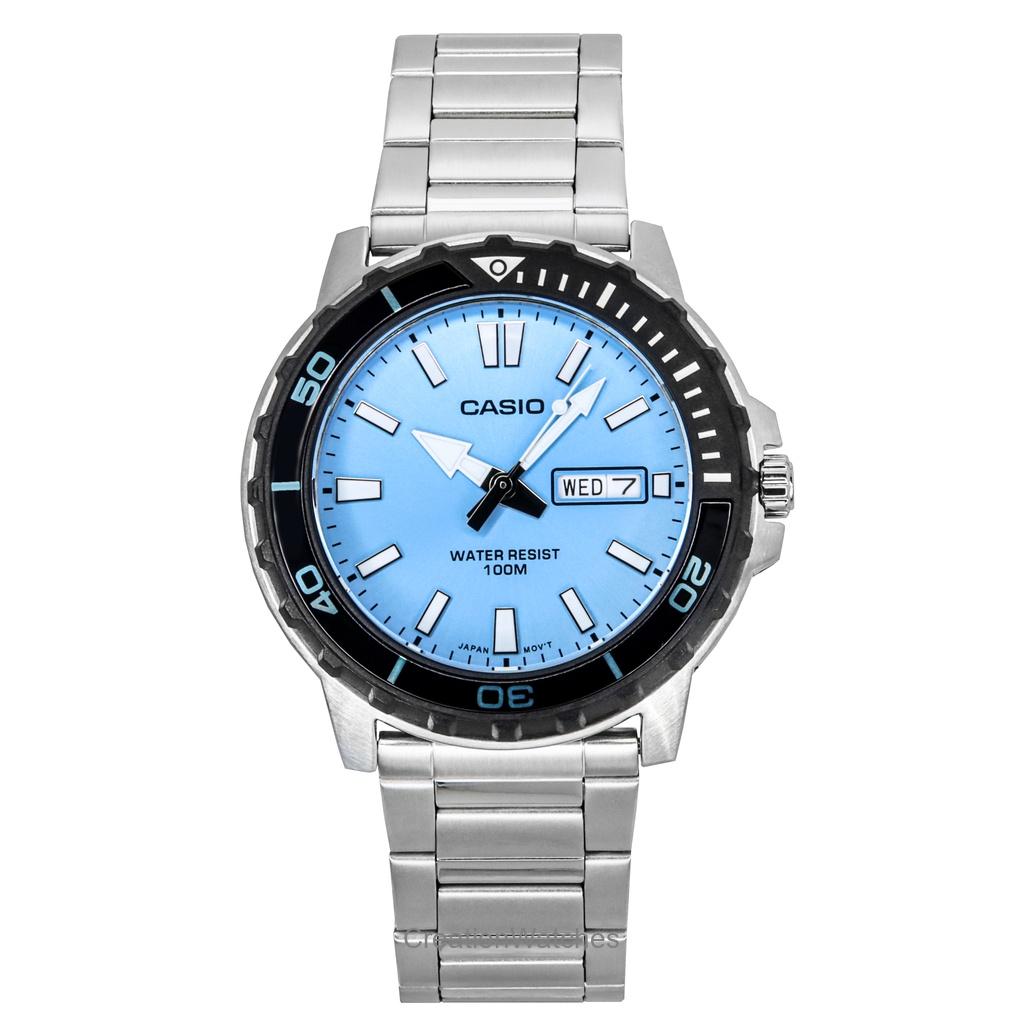 Casio Standard Analog Stainless Steel Aqua Blue Dial Quartz MTD-125D-2A3V 100M Men s Watch
Casio Standard Analog Stainless Steel Aqua Blue Dial Quartz MTD-125D-2A3V 100M Men s Watch
