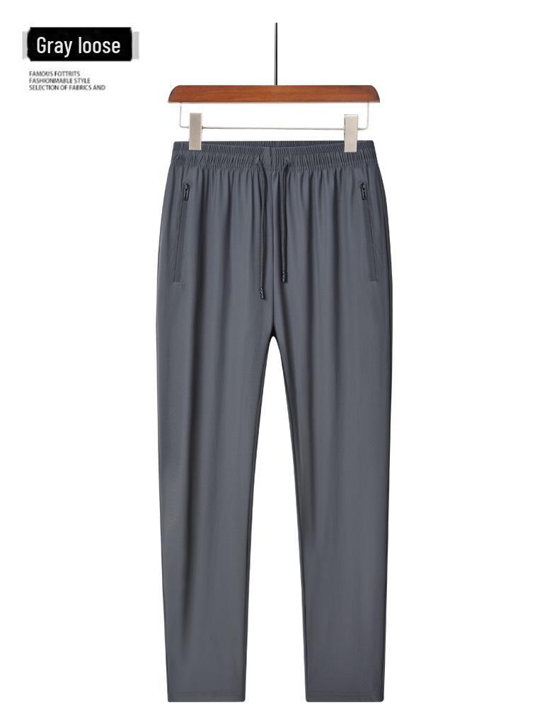 Мужские брюки Ice Silk с эластичным поясом и застежкой-молнией — однотонные, повседневные спортивные, длина девять точек, летняя одежда. 5XL
Мужские брюки Ice Silk с эластичным поясом и застежкой-молнией — однотонные, повседневные спортивные, длина девять точек, летняя одежда. 5XL