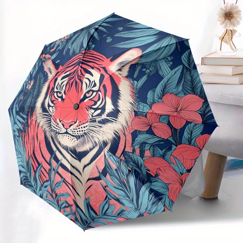 1pc Automatic Open/Close Umbrella with Tiger & Tropical Jungle Design - Windproof, Compact Travel Umbrella with 8-Rib Frame, P (as the picture,Iron&8K)
1pc Automatic Open/Close Umbrella with Tiger & Tropical Jungle Design - Windproof, Compact Travel Umbrella with 8-Rib Frame, P (as the picture,Iron&8K)