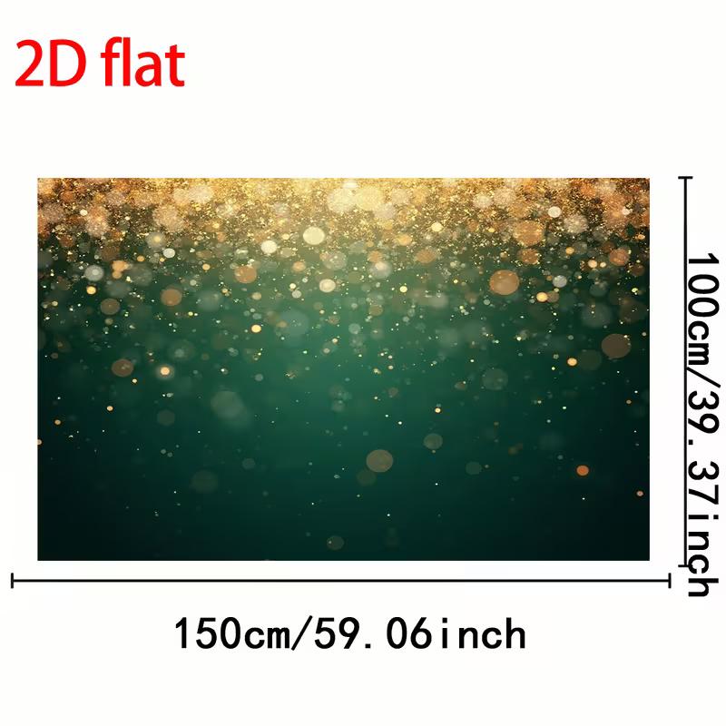 2D Flat Printing Green Gold Sparkle Background Cloth for Parties 47.2x31.5inch/120*80cm
2D Flat Printing Green Gold Sparkle Background Cloth for Parties 47.2x31.5inch/120*80cm