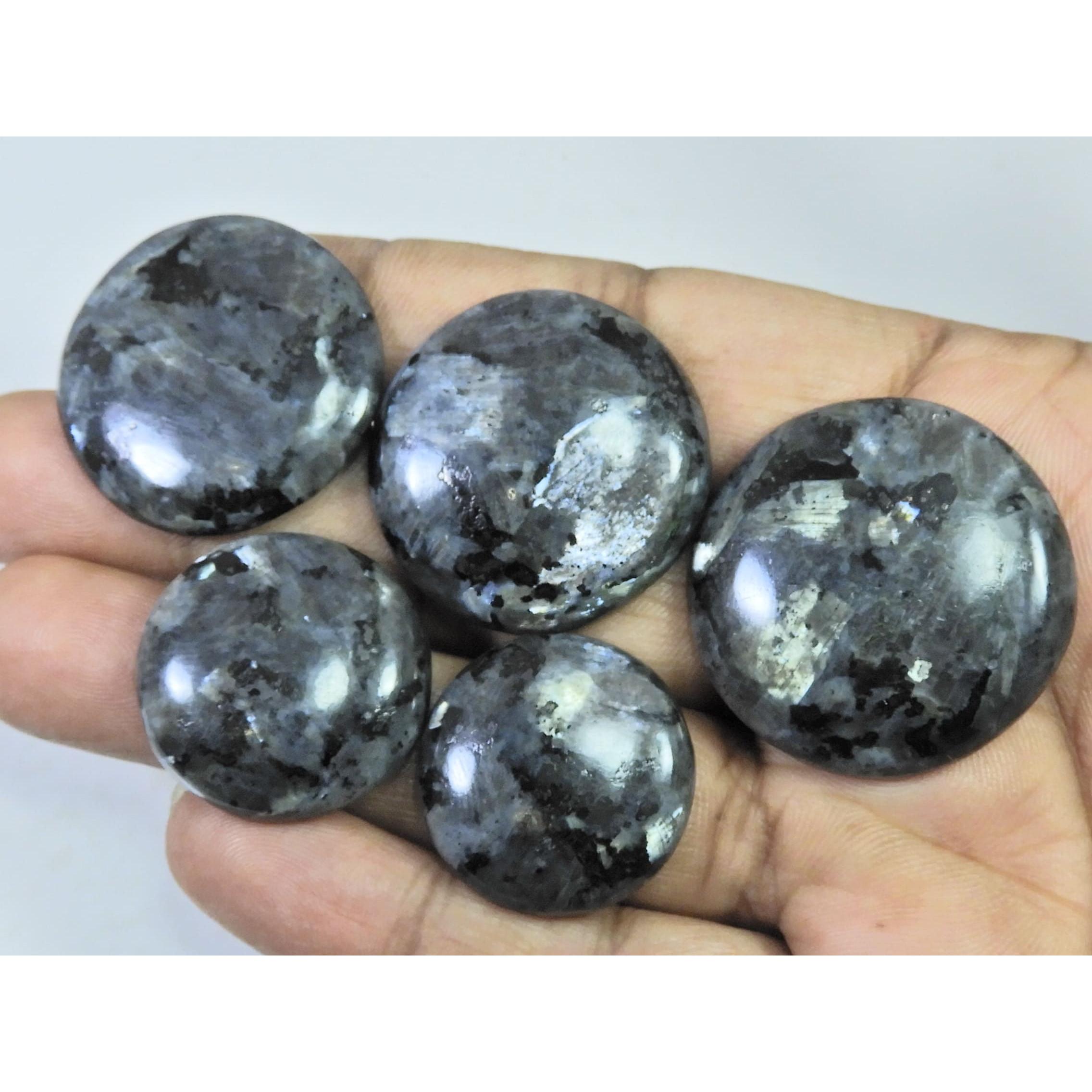 322Cts. Natural Larvikite Round Shape Cabochon Loose Gemstone 5Pcs Lot C-1941
322Cts. Natural Larvikite Round Shape Cabochon Loose Gemstone 5Pcs Lot C-1941