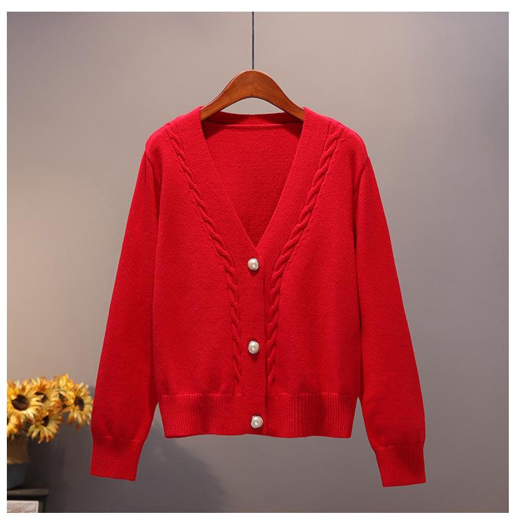Women s Knitted Cardigan Jacket Spring and Autumn Loose and Slimming Outerwear Short Solid Color Sweater S червоний
Women s Knitted Cardigan Jacket Spring and Autumn Loose and Slimming Outerwear Short Solid Color Sweater S червоний