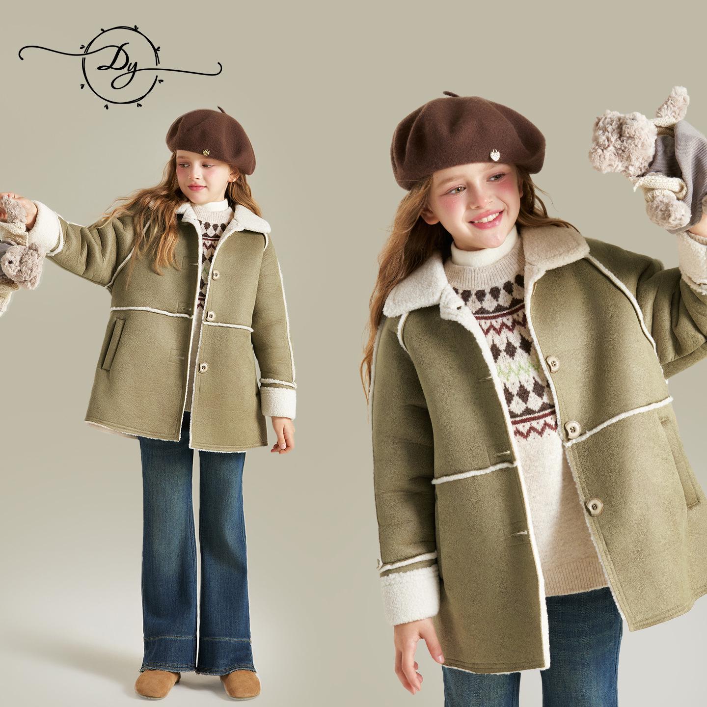 Girls 2025 Korean Style Winter Coat - Chic, Leather & Fur, Fleece Lined, Thickened for Medium & Large Children 160 cm хакі
Girls 2025 Korean Style Winter Coat - Chic, Leather & Fur, Fleece Lined, Thickened for Medium & Large Children 160 cm хакі