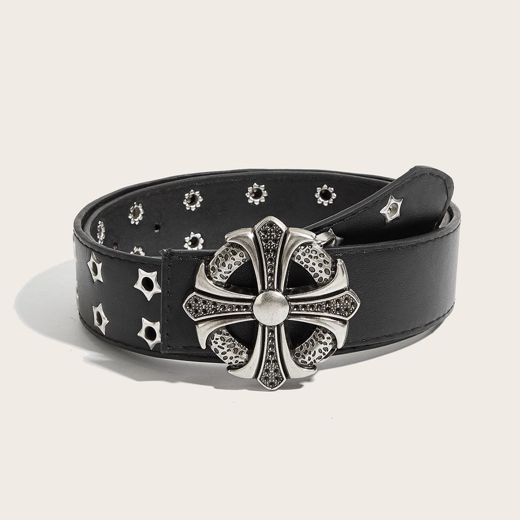 Мужской панк-стиль ремень с крестом и цветком, с пряжкой из сплава и шипованной отделкой для молодежной моды StyleE
Мужской панк-стиль ремень с крестом и цветком, с пряжкой из сплава и шипованной отделкой для молодежной моды StyleE