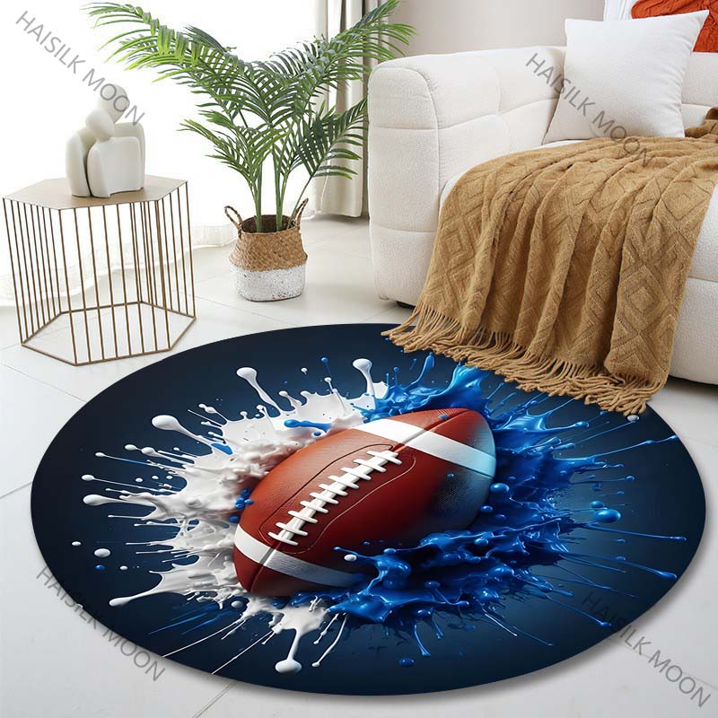 Multiple sizes Football with blue and white liquid Print Round Carpet Living Room Bedroom Table Chair Sofa Decorative Carpet Diameter -60cm
Multiple sizes Football with blue and white liquid Print Round Carpet Living Room Bedroom Table Chair Sofa Decorative Carpet Diameter -60cm