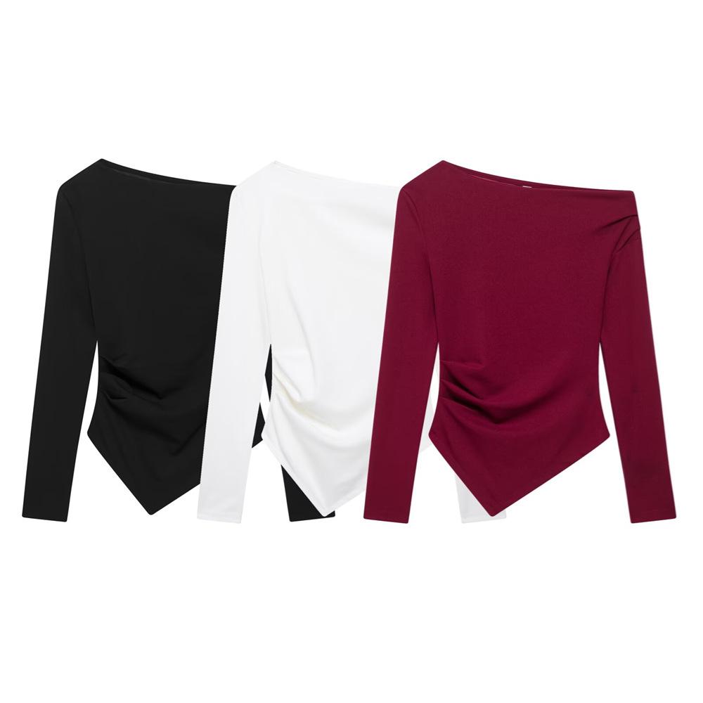 2025 Spring/Summer Women s Slim Fit Asymmetrical Long-Sleeve T-Shirt with Slanted Collar Large чорний
2025 Spring/Summer Women s Slim Fit Asymmetrical Long-Sleeve T-Shirt with Slanted Collar Large чорний