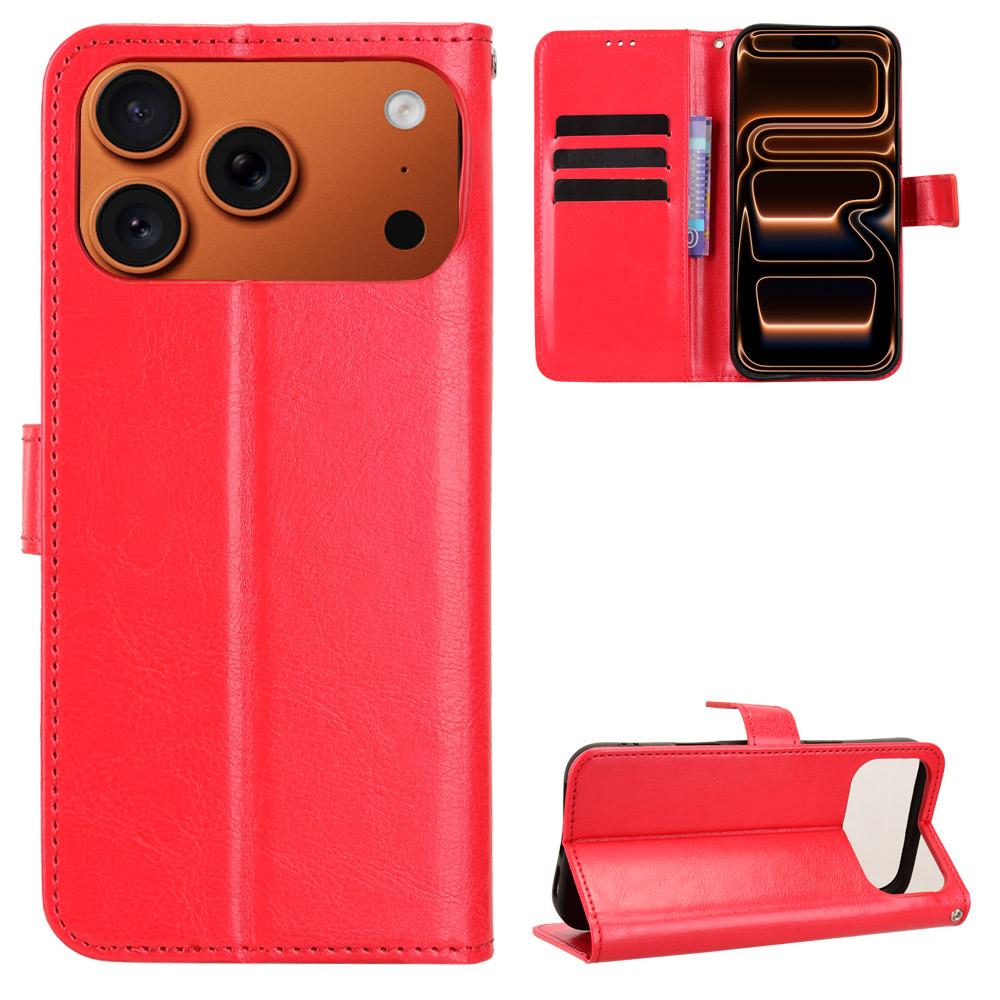 For iPhone 17 Pro PU Leather Case with Strap Crazy Horse Texture Phone Wallet Cover
For iPhone 17 Pro PU Leather Case with Strap Crazy Horse Texture Phone Wallet Cover