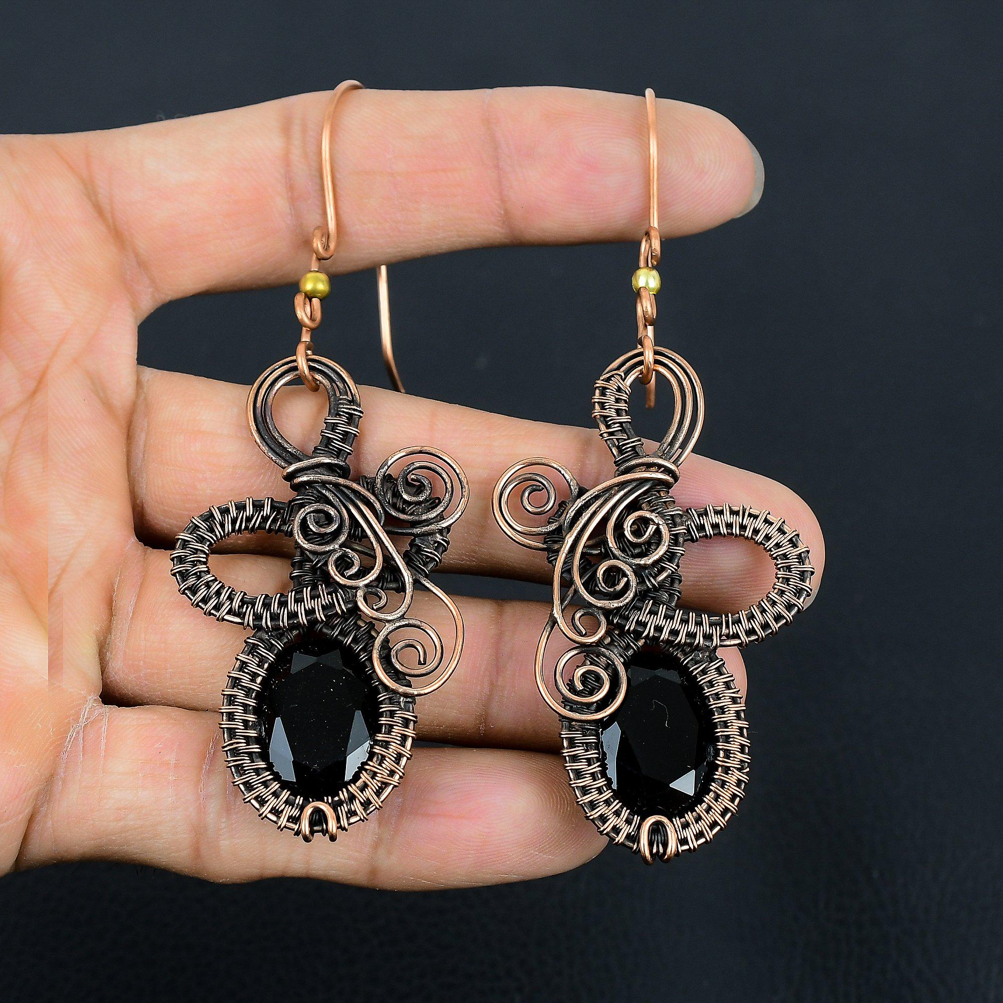 Серьги с черной шпинелью, Серьги, обернутые медной проволокой 999 пробы, Украшения из драгоценных камней ручной работы, Подарки для жены, Совершенно новые серьги 2.55 Inches
Серьги с черной шпинелью, Серьги, обернутые медной проволокой 999 пробы, Украшения из драгоценных камней ручной работы, Подарки для жены, Совершенно новые серьги 2.55 Inches