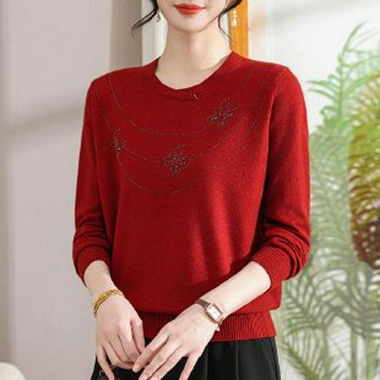 Elegant Spring/Autumn Knit Base Layer Top for Women, Middle-Aged & Elderly, Long Sleeve, Thin Sweater 2XL червоний
Elegant Spring/Autumn Knit Base Layer Top for Women, Middle-Aged & Elderly, Long Sleeve, Thin Sweater 2XL червоний