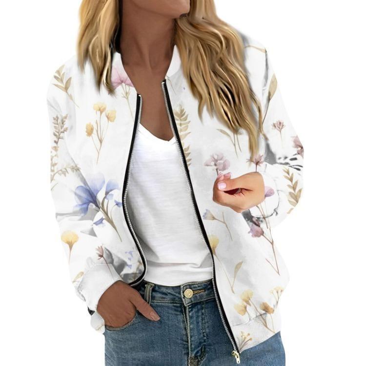 Women Casual Cropped Jacket Lightweight Long Sleeve Floral Printed Quilted Zipper Outerwear With Pockets S
Women Casual Cropped Jacket Lightweight Long Sleeve Floral Printed Quilted Zipper Outerwear With Pockets S