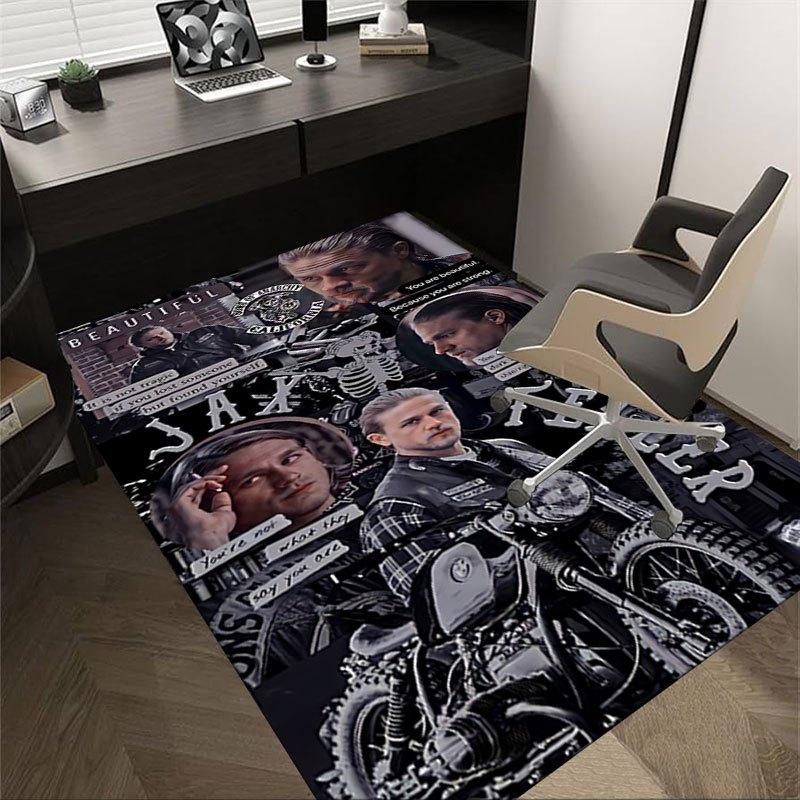 1pc Sons of Anarchy themed Office Carpet Chair Mats - durable polyester rug for home theater, office, dorm room decor - tA99 60cm by 90cm
1pc Sons of Anarchy themed Office Carpet Chair Mats - durable polyester rug for home theater, office, dorm room decor - tA99 60cm by 90cm