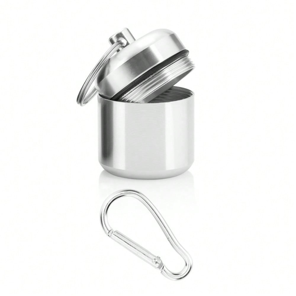 1pcs Portable Metal Sealed Pill Case with Carabiner, Moisture-proof Storage Container, Pill Box, Keychain Pill Holder, Mini Metal Pill Bottle срібний
1pcs Portable Metal Sealed Pill Case with Carabiner, Moisture-proof Storage Container, Pill Box, Keychain Pill Holder, Mini Metal Pill Bottle срібний