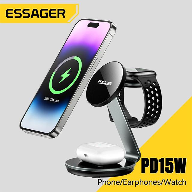 Магнитная подставка для зарядного устройства Essager 3 в 1 для iPhone 15 Pro Max 14 13 Apple Watch Магнитная беспроводная зарядная станция мощностью 15 Вт для AirPods 3-in-1 15W серый
Магнитная подставка для зарядного устройства Essager 3 в 1 для iPhone 15 Pro Max 14 13 Apple Watch Магнитная беспроводная зарядная станция мощностью 15 Вт для AirPods 3-in-1 15W серый