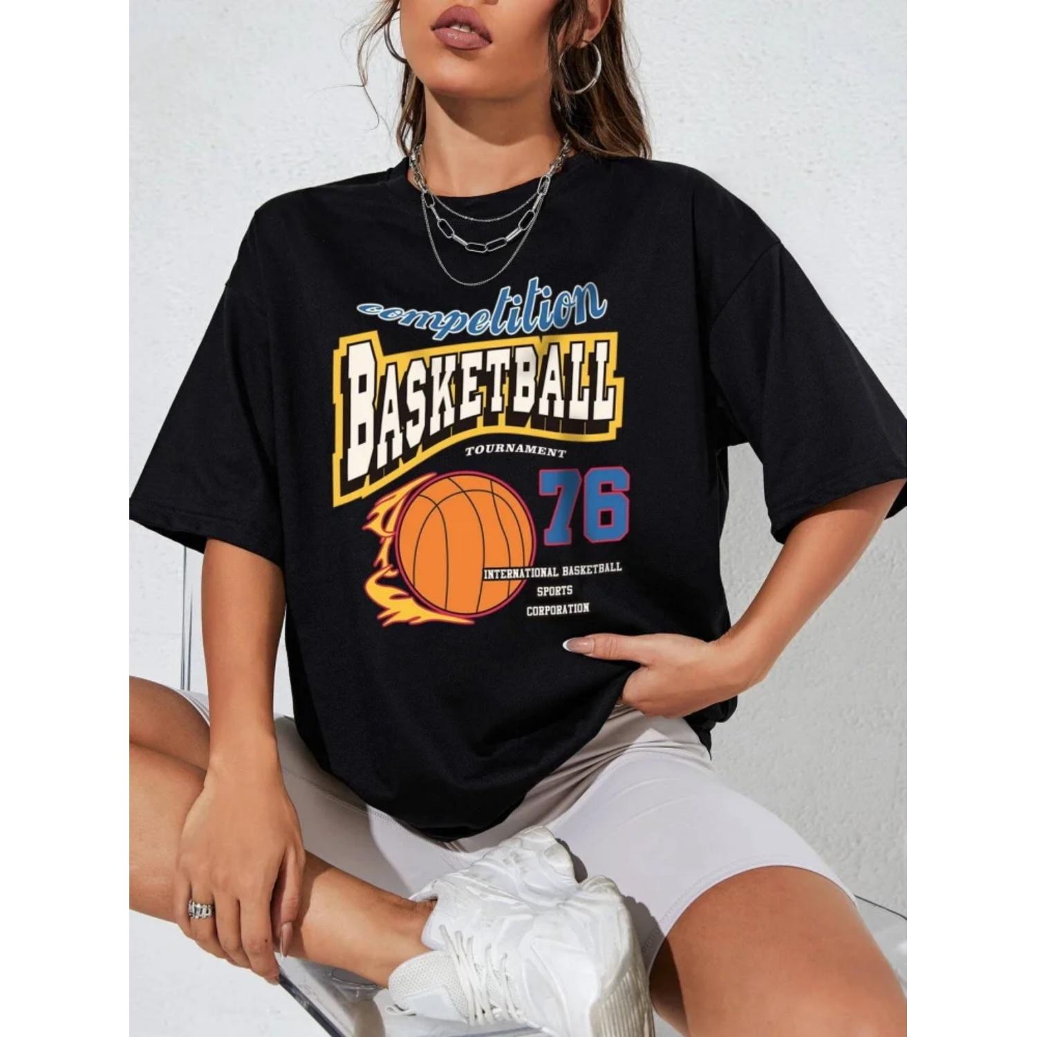 Competition Basketball 76 Prints Womens Clothing Vintage Oversize All-math Tops Personality Trend T Shirts Female Short Sleeve S чёрный
Competition Basketball 76 Prints Womens Clothing Vintage Oversize All-math Tops Personality Trend T Shirts Female Short Sleeve S чёрный