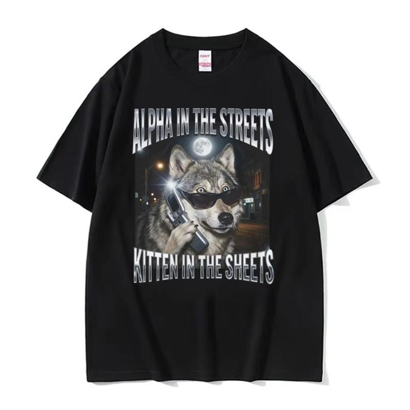 Alpha in The Streets Kitten in The Sheets T Shirt Y2K Funny Wolf Meme Graphic T-shirts Men Women Fashion Humor Oversized T-shirt 5XL
Alpha in The Streets Kitten in The Sheets T Shirt Y2K Funny Wolf Meme Graphic T-shirts Men Women Fashion Humor Oversized T-shirt 5XL