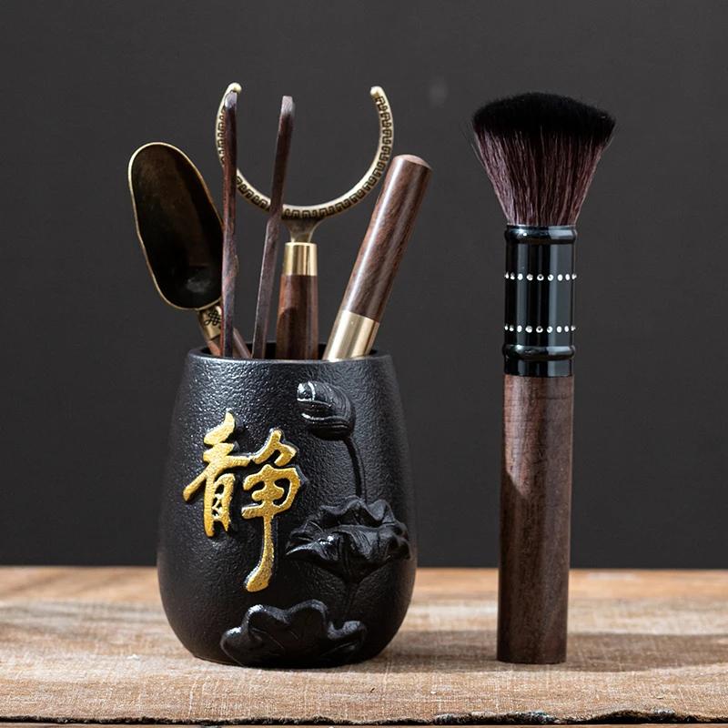 Chinese Style Tea Making Tools Tea Ceremony Six Gentleman Set Table Purple Clay Cans Ebony Combination Tea Accessories
Chinese Style Tea Making Tools Tea Ceremony Six Gentleman Set Table Purple Clay Cans Ebony Combination Tea Accessories