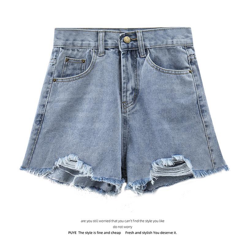 Жіночі літні джинсові шорти А-силуету з високою посадкою та рваним декором, 2022 L світло-синій колір
Жіночі літні джинсові шорти А-силуету з високою посадкою та рваним декором, 2022 L світло-синій колір