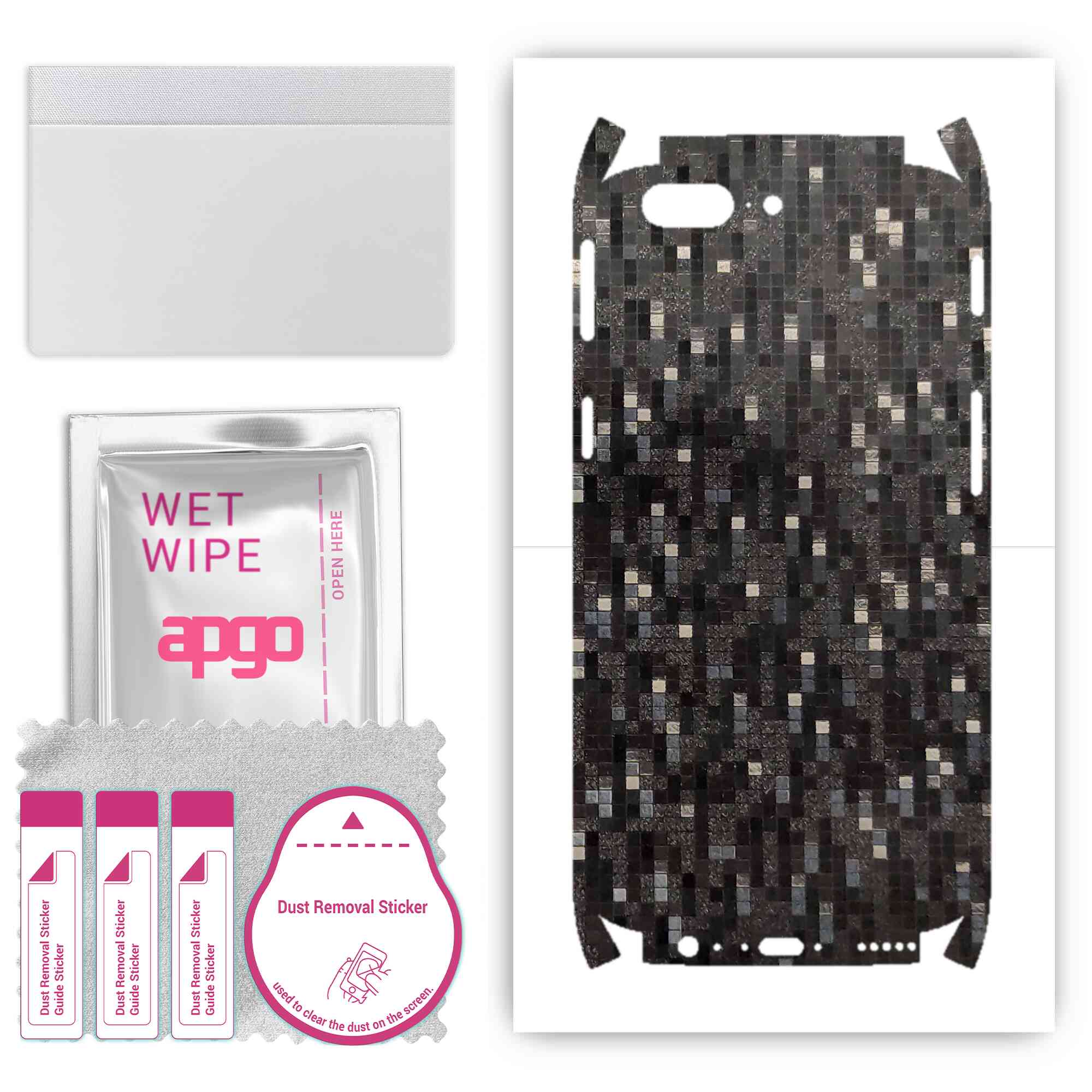 apgo Protective Skin Sticker for the back+sides compatible with OnePlus 5, Full Wrap Film, Foil, Vinyl - Pattern Carbon Black Pixel
apgo Protective Skin Sticker for the back+sides compatible with OnePlus 5, Full Wrap Film, Foil, Vinyl - Pattern Carbon Black Pixel