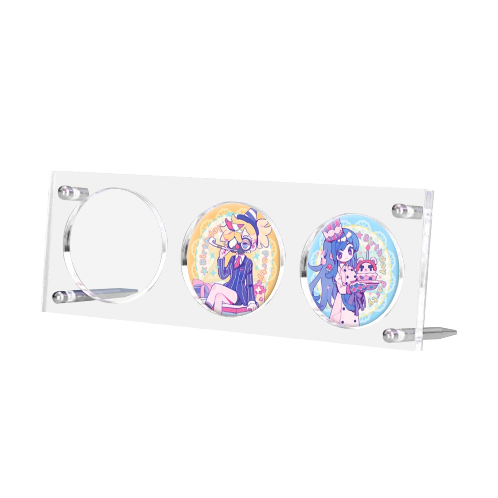 seimeinoki 58mm can badge display stand, made of acrylic, can hold 3 pieces, has support, clear display, easy to put in and take out, stain
seimeinoki 58mm can badge display stand, made of acrylic, can hold 3 pieces, has support, clear display, easy to put in and take out, stain