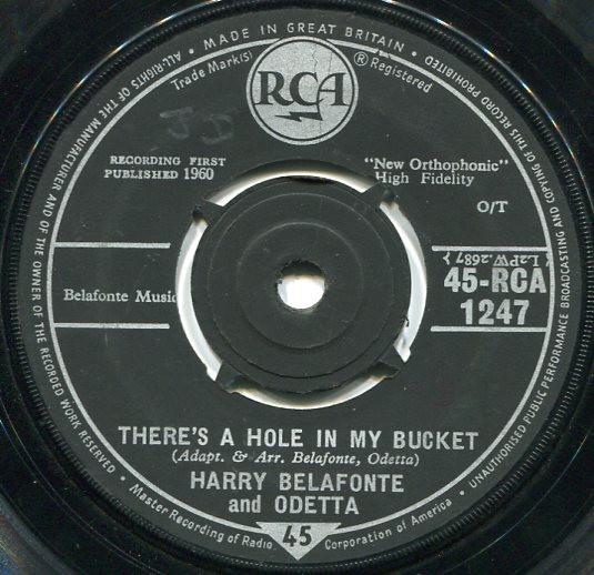 7inch Record HARRY BELAFONTE & ODETTA - There s A Hole In My Bucket / Chick 45RCA1247 RCA 1960 UK Jazz Used
7inch Record HARRY BELAFONTE & ODETTA - There s A Hole In My Bucket / Chick 45RCA1247 RCA 1960 UK Jazz Used