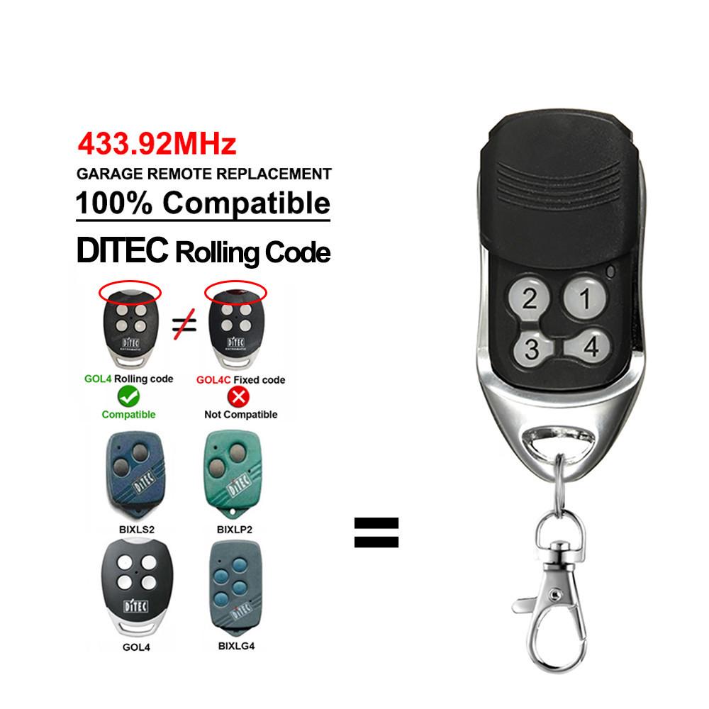 DITEC GOL4 BIXLG4 433.92MHz Remote Control for Garage Door with Rolling Code Security 58x38x14
DITEC GOL4 BIXLG4 433.92MHz Remote Control for Garage Door with Rolling Code Security 58x38x14