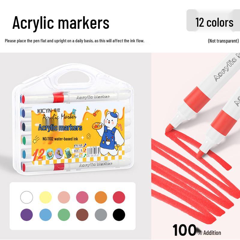 Acrylic Soft Tip Watercolor Marker Pen for Kids - Non-Bleeding, Layerable, Ideal for School Art Projects.
Acrylic Soft Tip Watercolor Marker Pen for Kids - Non-Bleeding, Layerable, Ideal for School Art Projects.