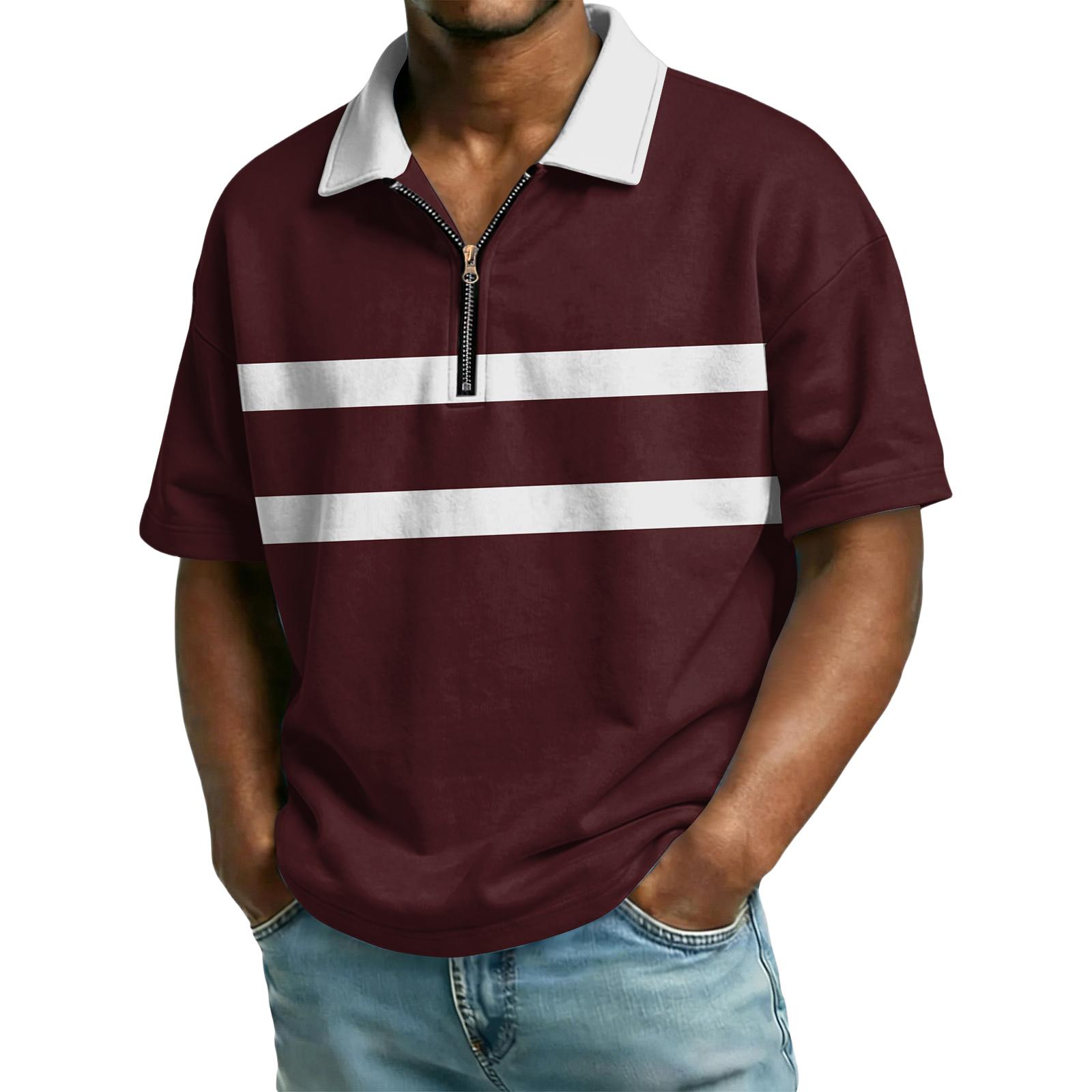 Men s Casual Collared Zipper Neck Short-Sleeve Top XL винний
Men s Casual Collared Zipper Neck Short-Sleeve Top XL винний
