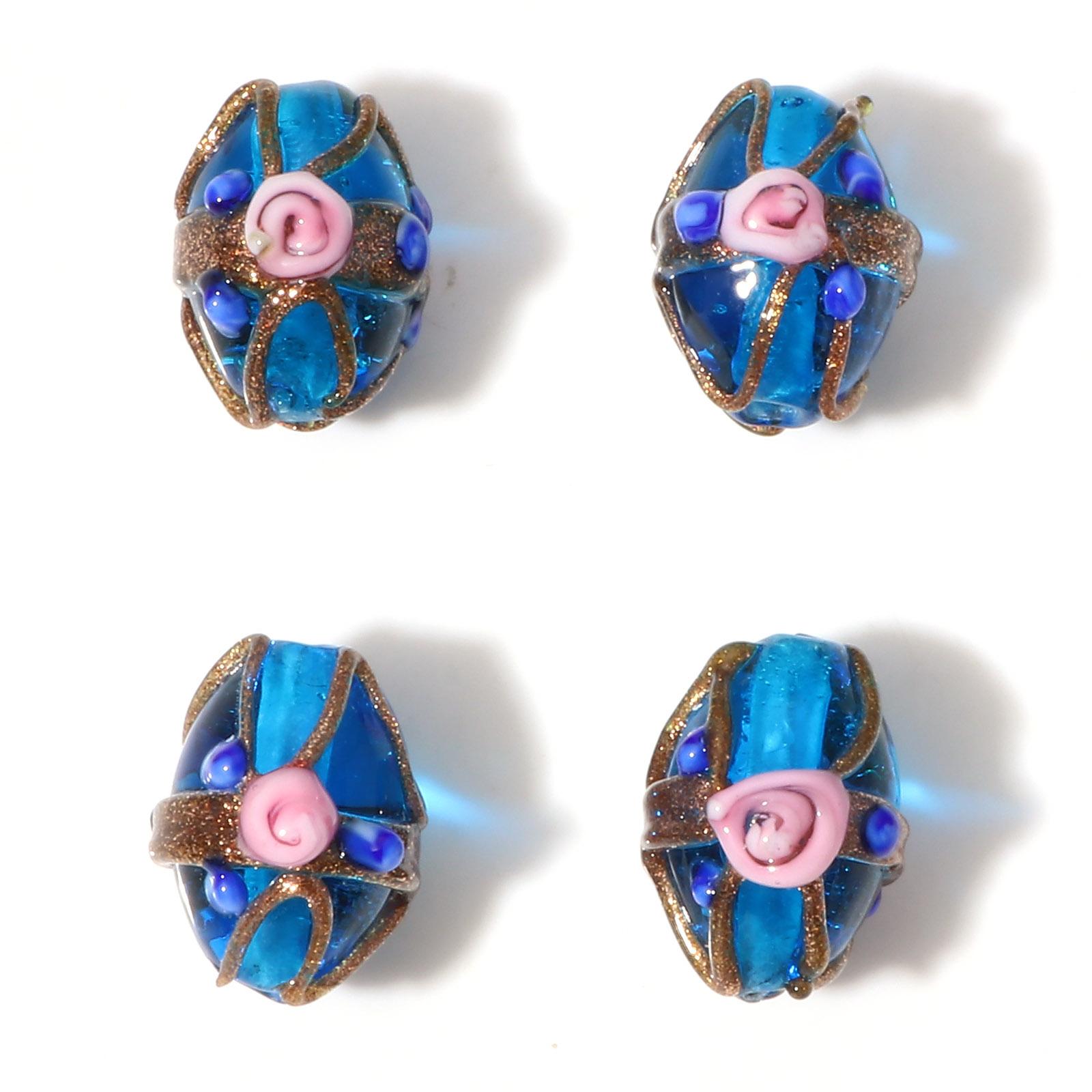 5PCs Vintage Lampwork Glass Flora Oval Beads Multicolor Flower Spacer Beads DIY Bracelets Women Jewelry Findings About 17 x 13mm синий
5PCs Vintage Lampwork Glass Flora Oval Beads Multicolor Flower Spacer Beads DIY Bracelets Women Jewelry Findings About 17 x 13mm синий
