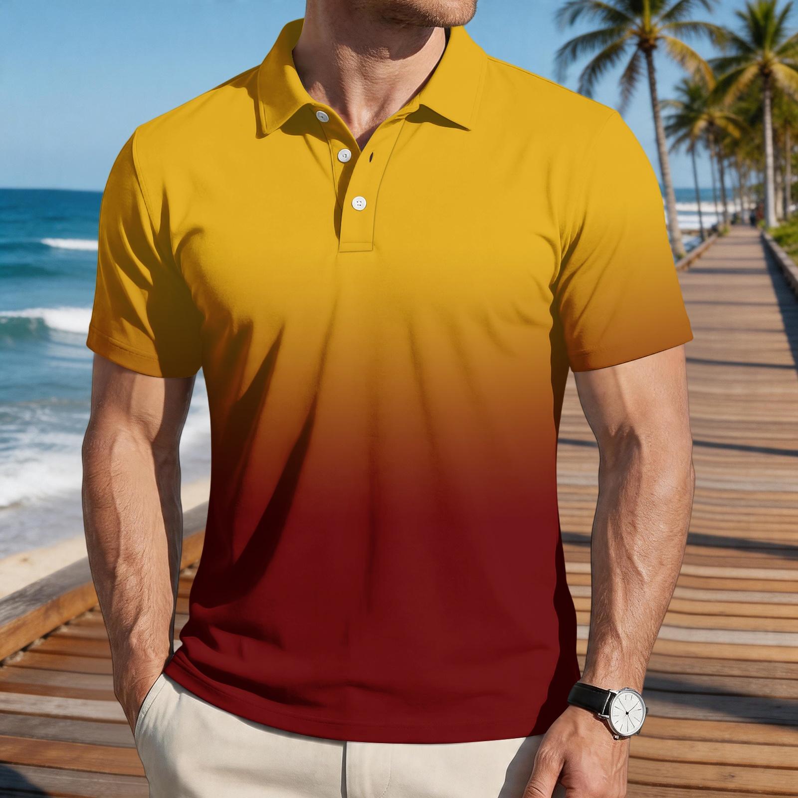 Men Loose Fit Casual Gradient Print Short Sleeve Polo Shirt with Turn Down Collar for Everyday Wear Comfortable Material M червоний
Men Loose Fit Casual Gradient Print Short Sleeve Polo Shirt with Turn Down Collar for Everyday Wear Comfortable Material M червоний