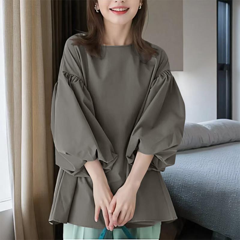 ZANZEA Жіноча вільна повсякденна блузка з круглим вирізом, однотонна, з рукавом 3/4 4XL
ZANZEA Жіноча вільна повсякденна блузка з круглим вирізом, однотонна, з рукавом 3/4 4XL