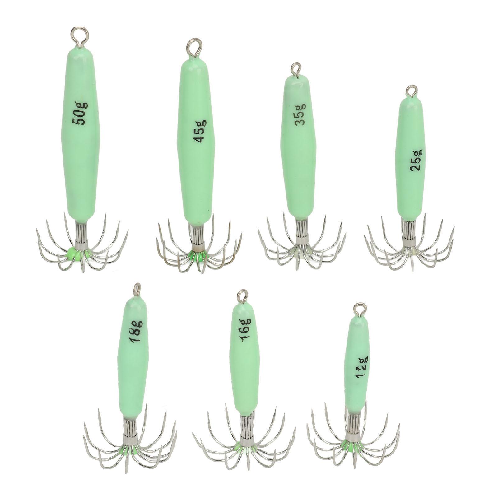 7 PCS Luminous Squid Jig 12 Hooks Stainless Steel Easy To Clean Glow Squid Jigs Baits Kit for
7 PCS Luminous Squid Jig 12 Hooks Stainless Steel Easy To Clean Glow Squid Jigs Baits Kit for
