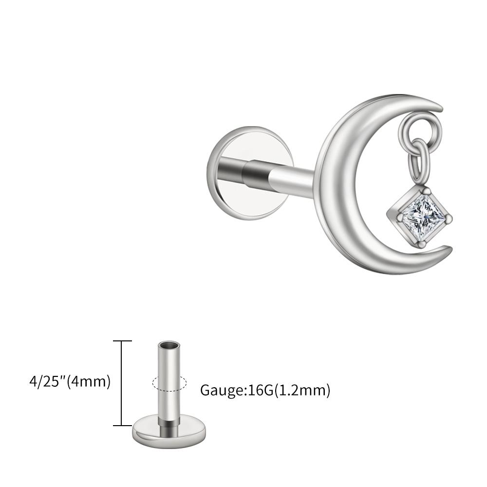 Right Grand ASTM F136 Titanium 16G CZ Moon Cartilage Earring Tiny Crescent Moon CZ Dangle Helix Tragus Conch Stud Ear Piercing
Right Grand ASTM F136 Titanium 16G CZ Moon Cartilage Earring Tiny Crescent Moon CZ Dangle Helix Tragus Conch Stud Ear Piercing