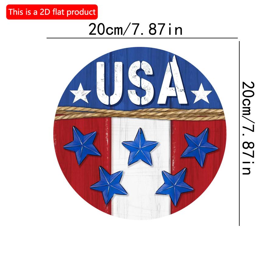 2D Плоский 20см 1шт Тема флага и звезд США Круглый деревянный праздничный подвес, Празднование Дня независимости Тема Потрясающий цвет национального флага подарок друзьям 20*20cm
2D Плоский 20см 1шт Тема флага и звезд США Круглый деревянный праздничный подвес, Празднование Дня независимости Тема Потрясающий цвет национального флага подарок друзьям 20*20cm