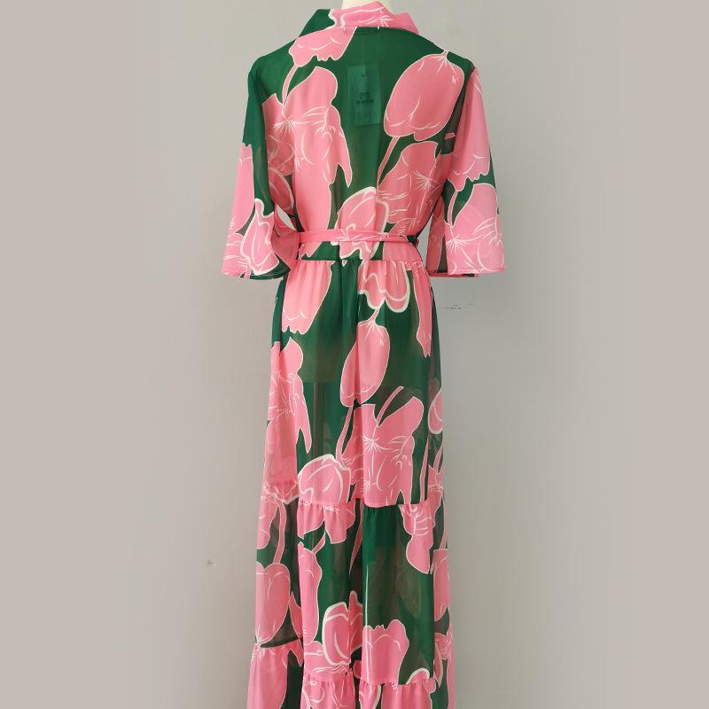 Весенне-летняя мода Платье с принтом, рукавами-фонариками, завязками, разрезом и лацканами, юбка миди One Size
Весенне-летняя мода Платье с принтом, рукавами-фонариками, завязками, разрезом и лацканами, юбка миди One Size