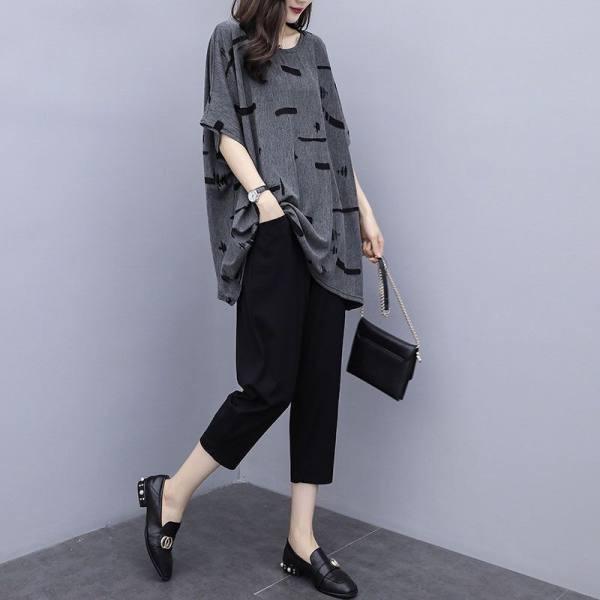 Женский модный комплект из двух предметов больших размеров с принтом, с коротким рукавом и укороченными брюками 4XL серый
Женский модный комплект из двух предметов больших размеров с принтом, с коротким рукавом и укороченными брюками 4XL серый