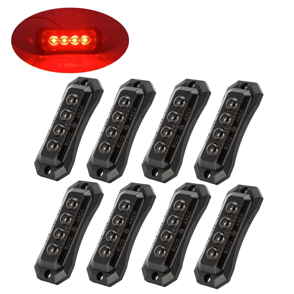 8PCS Boat Trailer Marker Lights Dark Smoked Lens 4 LED White Side Marker lights 12v 24v LED Clearance Lights For Trucks
8PCS Boat Trailer Marker Lights Dark Smoked Lens 4 LED White Side Marker lights 12v 24v LED Clearance Lights For Trucks