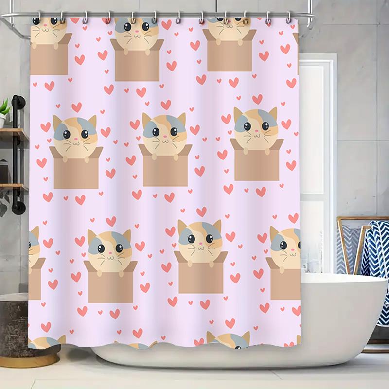 Kawaii Cat Box Shower Curtain Adorable Pink Red Heart Print For Bathroom Decor Home Decoration W60H190(CM)-1 Pcs
Kawaii Cat Box Shower Curtain Adorable Pink Red Heart Print For Bathroom Decor Home Decoration W60H190(CM)-1 Pcs