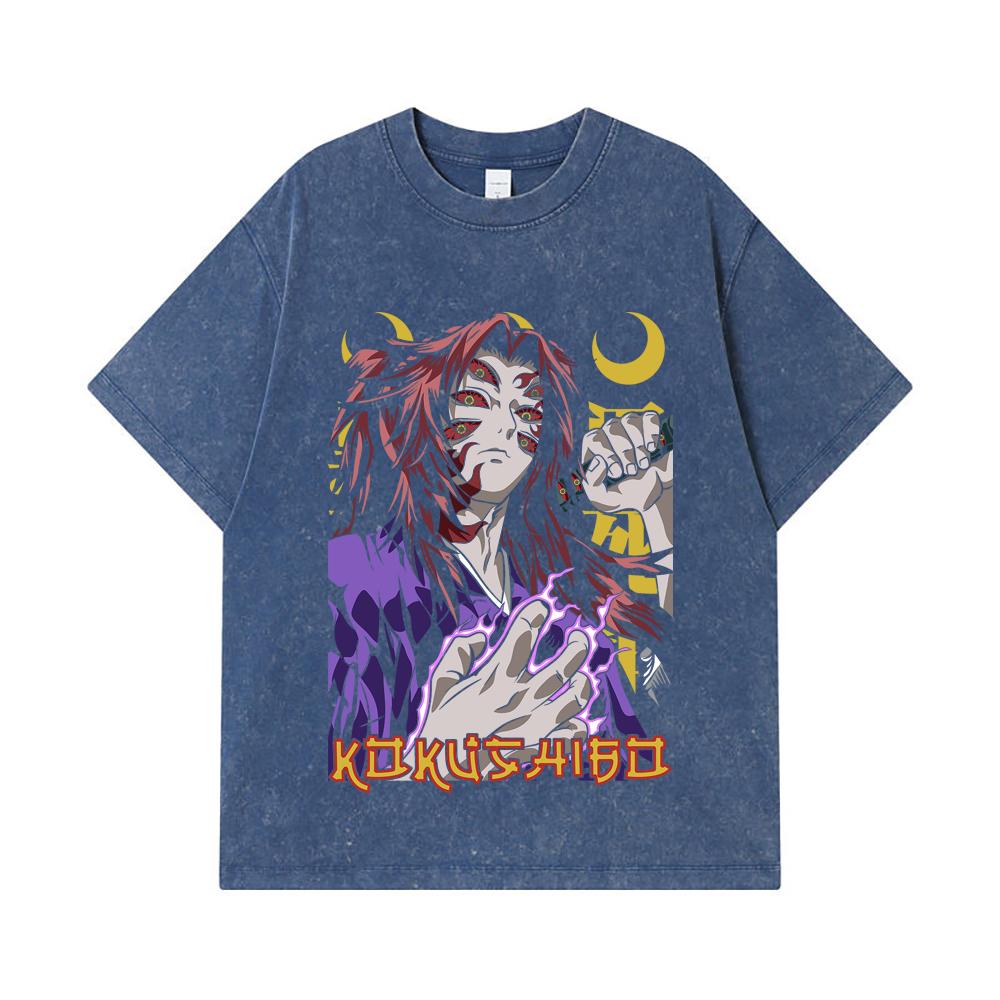 275 GSM Washed T-shirts 100% Cotton Demon Slayer V105 Kokushibo Print Unisex Heavy Cotton T Shirt 2XL королівський синій колір
275 GSM Washed T-shirts 100% Cotton Demon Slayer V105 Kokushibo Print Unisex Heavy Cotton T Shirt 2XL королівський синій колір