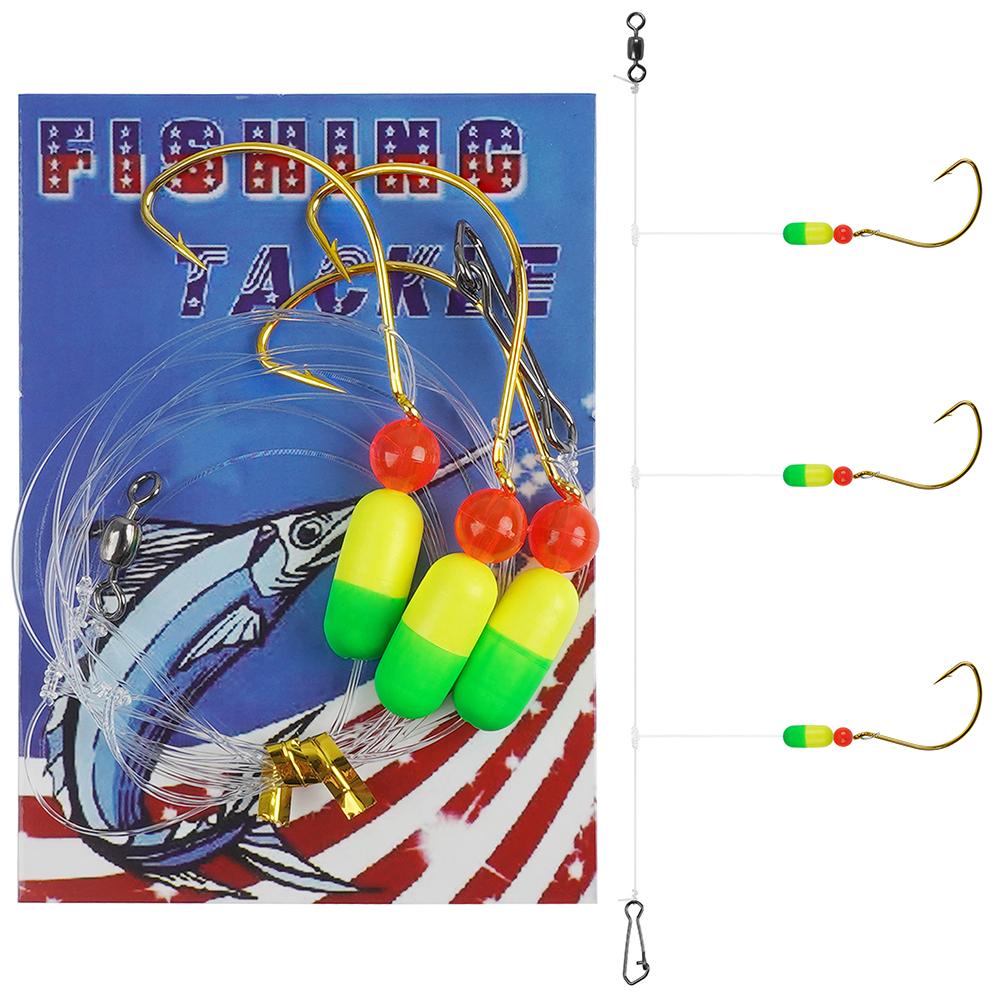 1Pack Saltwater Pompano Rigs for Surf Fishing Three Drops Pompano Rigs with Barrel Swivel Hook Floats Duo Lock Snap and Beads
1Pack Saltwater Pompano Rigs for Surf Fishing Three Drops Pompano Rigs with Barrel Swivel Hook Floats Duo Lock Snap and Beads