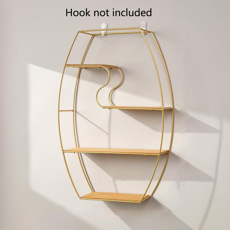 1 шт. эллиптические/восьмиугольные вазы и цветочные горшки, металлическая настенная витрина, декоративная полка в стиле ретро для гостиной, офиса и ресторана. A